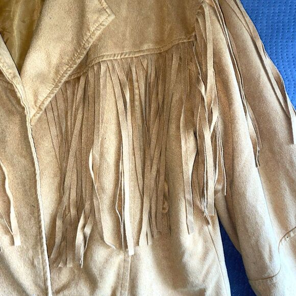 Fornia Women’s Beige Suede Fringe Jacket 2XL - Picture 2 of 11